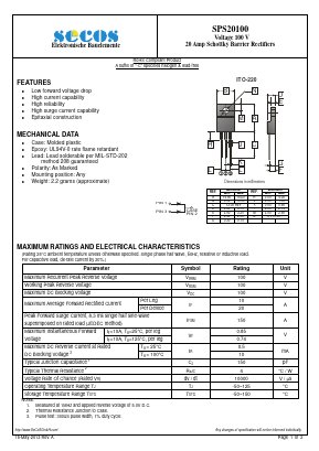 SPS20100 Datasheet PDF Secos Corporation.