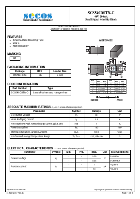 SCS540DSTN-C Datasheet PDF Secos Corporation.