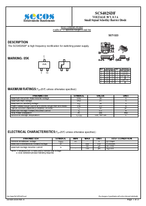 SCS402SDF Datasheet PDF Secos Corporation.