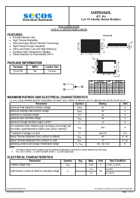 SMPD1045L Datasheet PDF Secos Corporation.