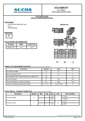 SCS540DSTN Datasheet PDF Secos Corporation.