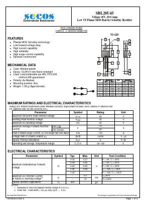 SBL20U45 Datasheet PDF Secos Corporation.