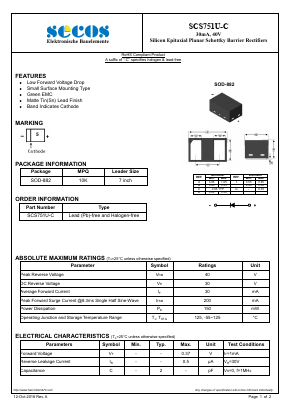 SCS751U-C Datasheet PDF Secos Corporation.