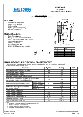 SR15200S Datasheet PDF Secos Corporation.