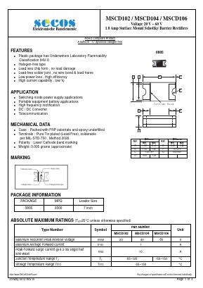 MSCD104 Datasheet PDF Secos Corporation.