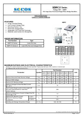 KBPC1506-C Datasheet PDF Secos Corporation.