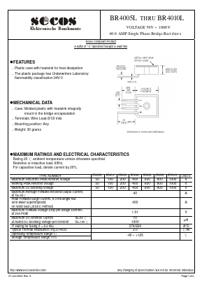 BR4005L Datasheet PDF Secos Corporation.