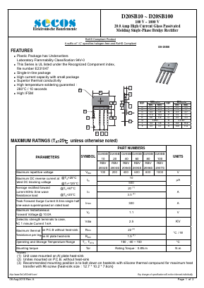 D20SB100 Datasheet PDF Secos Corporation.