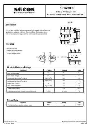 SST6301K Datasheet PDF Secos Corporation.