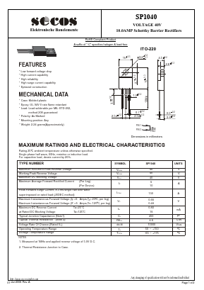 SP1040 Datasheet PDF Secos Corporation.