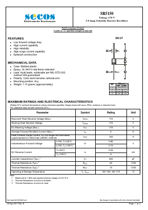 SR5150 Datasheet PDF Secos Corporation.