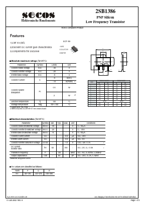 2SB1386 Datasheet PDF Secos Corporation.