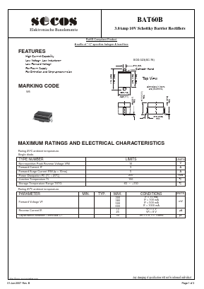 BAT60B Datasheet PDF Secos Corporation.