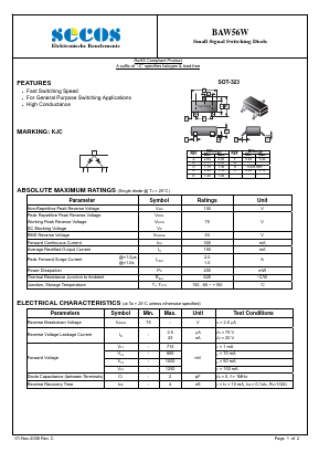 BAW56W Datasheet PDF Secos Corporation.