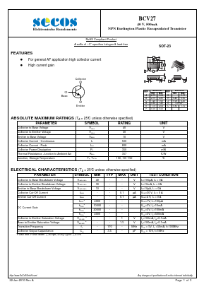 BCV27 Datasheet PDF Secos Corporation.