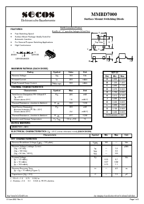 MMBD7000 Datasheet PDF Secos Corporation.