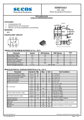 MMDT4413 Datasheet PDF Secos Corporation.