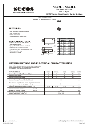 SK24L Datasheet PDF Secos Corporation.