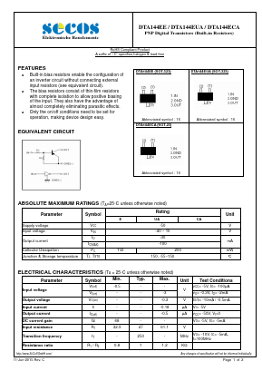 DTA144EE Datasheet PDF Secos Corporation.