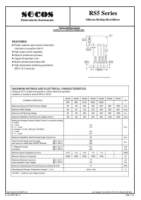 RS501 Datasheet PDF Secos Corporation.
