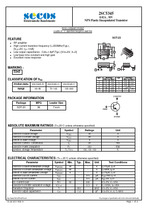 2SC5345 Datasheet PDF Secos Corporation.