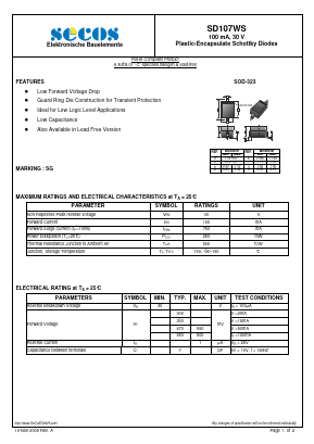 SD107WS Datasheet PDF Secos Corporation.