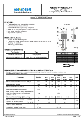 MBR4060-C Datasheet PDF Secos Corporation.