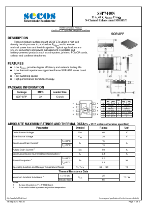 SSP7440N Datasheet PDF Secos Corporation.