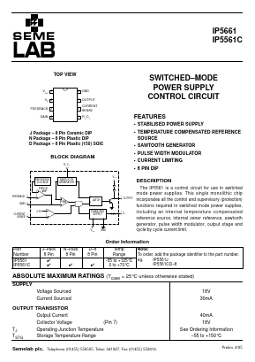 IP5661C Datasheet PDF Semelab - > TT Electronics plc 
