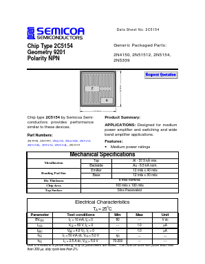 2N3998 Datasheet PDF Semicoa Semiconductor