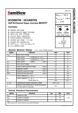 HCD6N70S Datasheet PDF Semihow