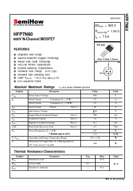 HFP7N80 Datasheet PDF Semihow