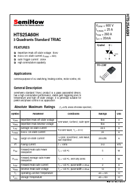 HTS25A60H Datasheet PDF Semihow