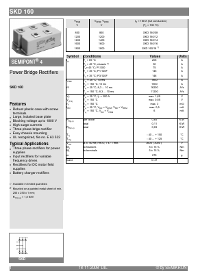 SKD160-16 Datasheet PDF Semikron
