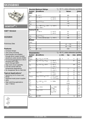 SK25GB065 Datasheet PDF Semikron