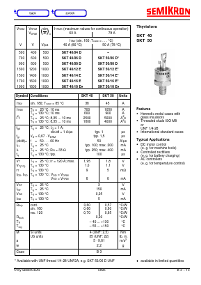 SKT40/16E Datasheet PDF Semikron