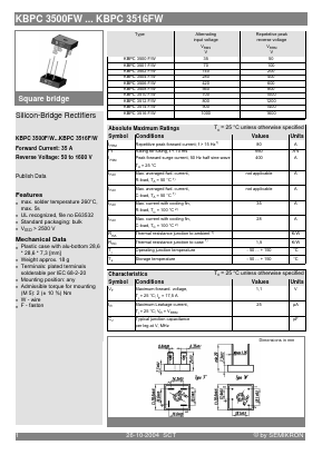 KBPC3500F/W Datasheet PDF Semikron