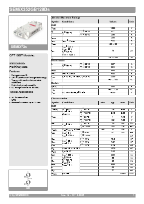 SEMIX352GB128DS Datasheet PDF Semikron
