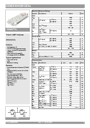 SEMIX404GB12E4S Datasheet PDF Semikron