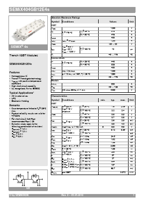 SEMIX404GB12E4S Datasheet PDF Semikron