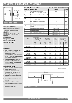 P6KE200 Datasheet PDF Semikron