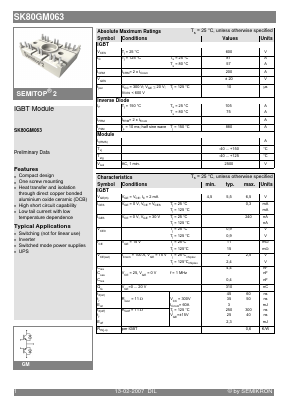 SK80GM063 Datasheet PDF Semikron