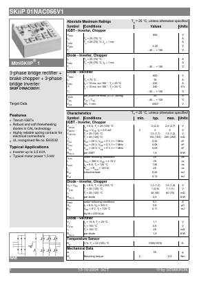 SKIIP01NAC066V1 Datasheet PDF Semikron