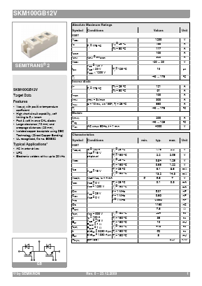 SKM100GB12V Datasheet PDF Semikron