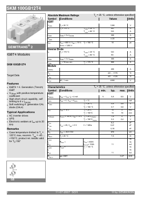 SKM100GB12T4 Datasheet PDF Semikron