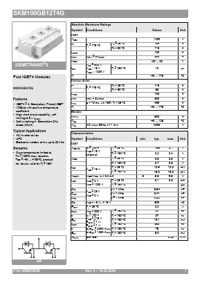 SKM100GB12T4G Datasheet PDF Semikron