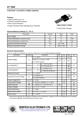 ST7808 Datasheet PDF Semtech Electronics LTD.