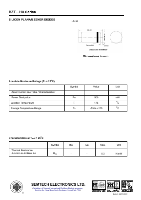 BTZ3.3HSB Datasheet PDF Semtech Electronics LTD.