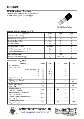 ST2SD882T Datasheet PDF Semtech Electronics LTD.