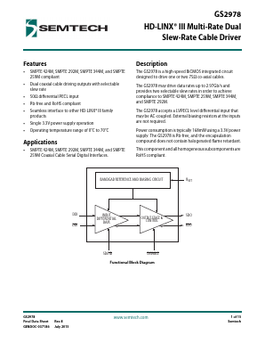 GS2978-CTE3 Datasheet PDF Semtech Corporation